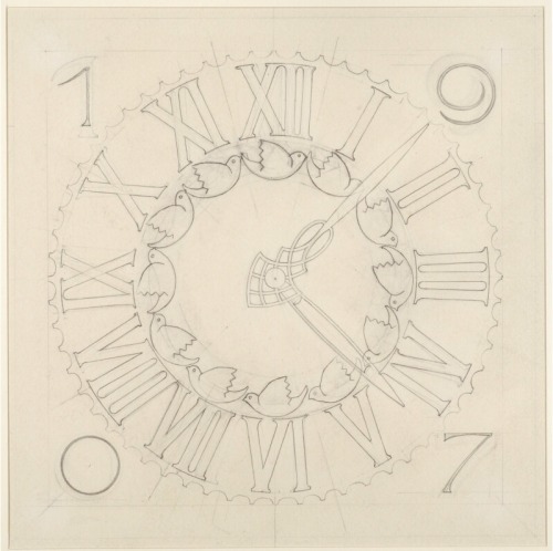 Josef Maria Olbrich, Dial for a Tower clock, 1905/06. Drawing. Darmstadt, Germany. © Photo: Kunstbib