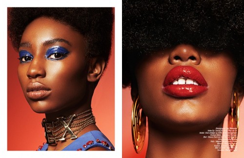 shadesofblackness:  Kiara Ridgell in “Heatwave” for Schön Magazine Photography / Yuji WatanabeMake Up / Dorita Nissen @ Wizzo & CoFashion Editor / Marianna Frannais 