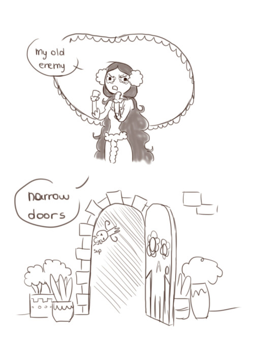 captain-macaron:La Muerte’s hat vs narrow doorsthere was a post about this and I had to draw it a li