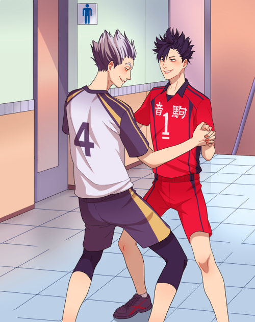 ginkirikirikiri: Kuroo and Bokuto’s first meeting should be like this