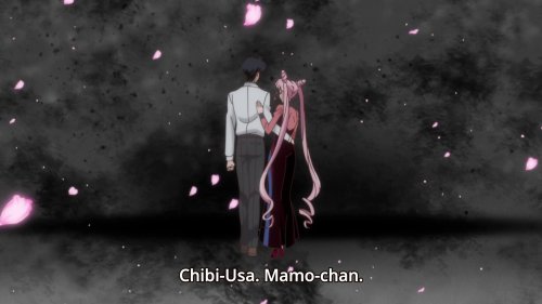 WHAT I THINK IS HAPPENING HERE:  MAMORU IS TRAPPED IN BLACK LADY’S SPELL AND HIS PSYCHIC CONNECTION 