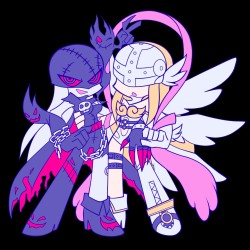 askpsg:  DIGIMON X PSG  ANGEWOMON AND LADYDEVIMON!   Original sketch by @stevraybro  Inked and colored by OTAKO STUDIO MEMBER @watermelonowl  Support us on patreon! www.patreon.com/psg   two angels~ &lt;3