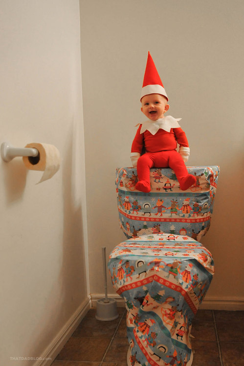 conflictingheart: Dad-Of-Six Turns His Baby Into Adorable Elf On The Shelf Awww wth