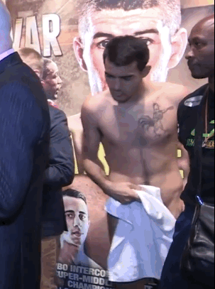 notdbd: Boxer Martin Fidel “El Terrible” Rios of Argentina, weighing in naked for his October 2015 f