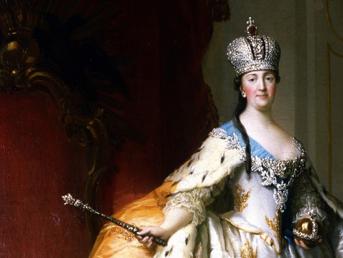 karoline-von-manderscheid: Vigilius Eriksen: Catherine II in her Coronation Robe, 1778-79. (detail) 