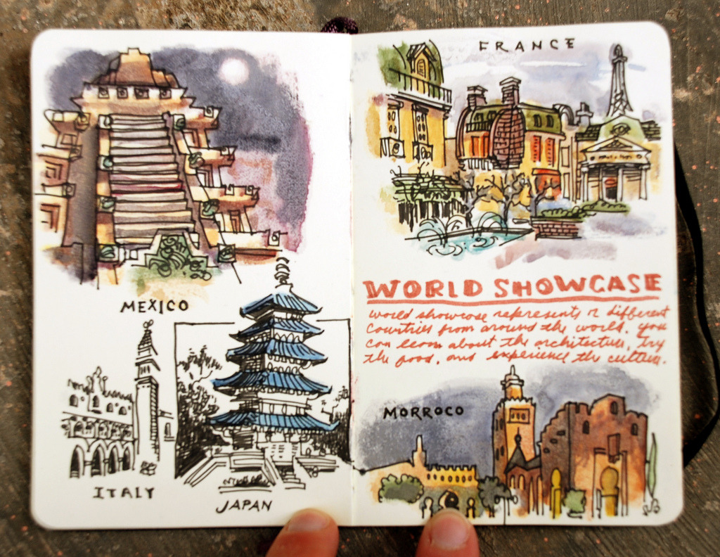 davidesky2:  Sketches of Walt Disney World by Chris Buchholz. 