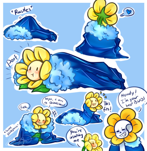 Porn Pics xxkaibutsukoxx:  Have some Flowey in Sans’