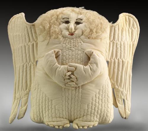 neshamama:elizabeth gurrier, “angel pillow,” c.1975, muslin, cotton and mohair