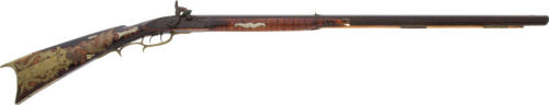 Relief carved and embellished half stock percussion Pennsylvania rifle crafted by James Lilly of Fay