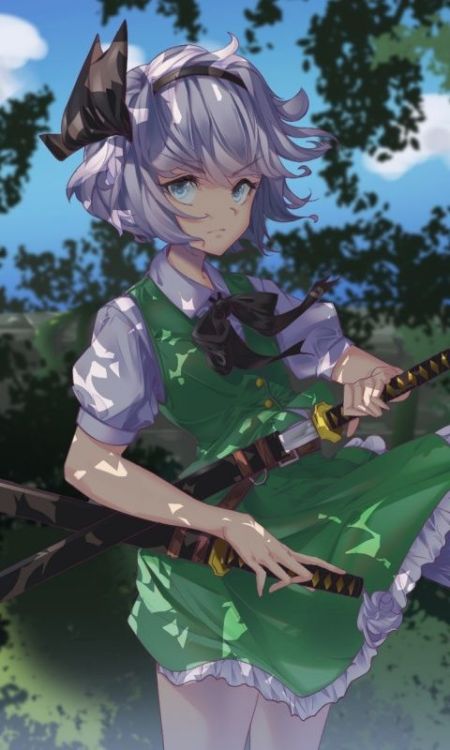 480x800 Cute, Youmu Konpaku, art wallpaper @wallpapersmug : http://bit.ly/2EBfd6v - http://bit.ly/2X