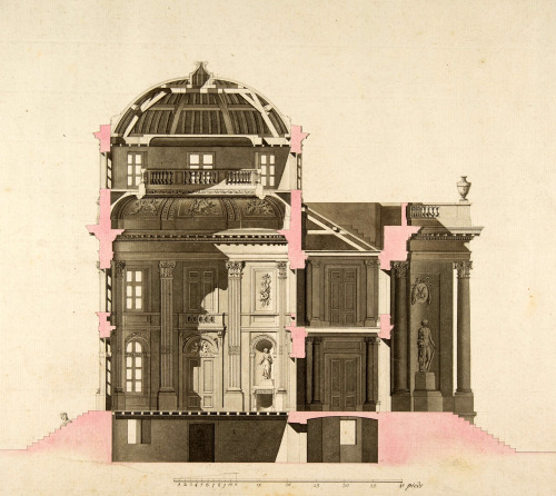 Design for a residence with central rotunda, France