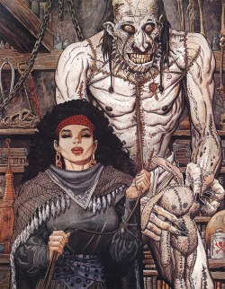 comicblah:  Gypsy Woman & Frankenstein