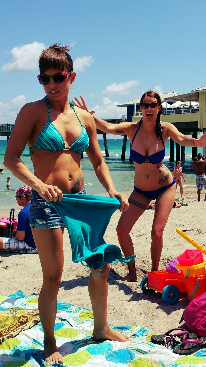 dysfunctional-amateurs:  Ex wife and future wife at the beach today