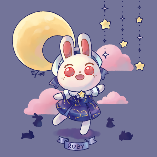 Your navigator through the stars, the moon rabbit Ruby!The stars are just lovely tonight, hootie too