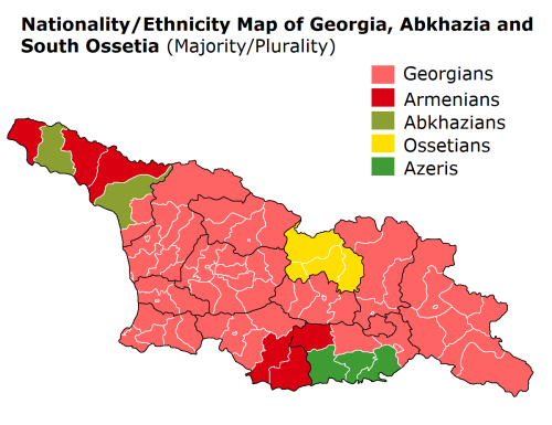 mapsontheweb:Nationality/Ethnicity Map of Georgia, Abkhazia and South Ossetia 