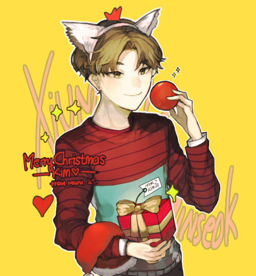 Christmas gift for my BBF!! &lt;3 She really loves Xiumin so I really want to draw her Xiumin in lot