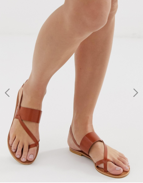 Sexy leather toe cross sandals on pretty feet.