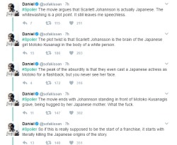 starryflan:  HOLY FUCKOLI THE GHOST IN THE SHELL MOVIE IS EVEN MORE IF A TRASHFIRE THAN I THOUGHT  WOW  W O W 