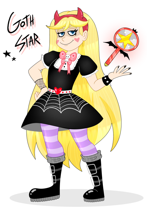 rainy-poppy: ️ Goth Star Butterfly!!!  Check out my friends awesome art!