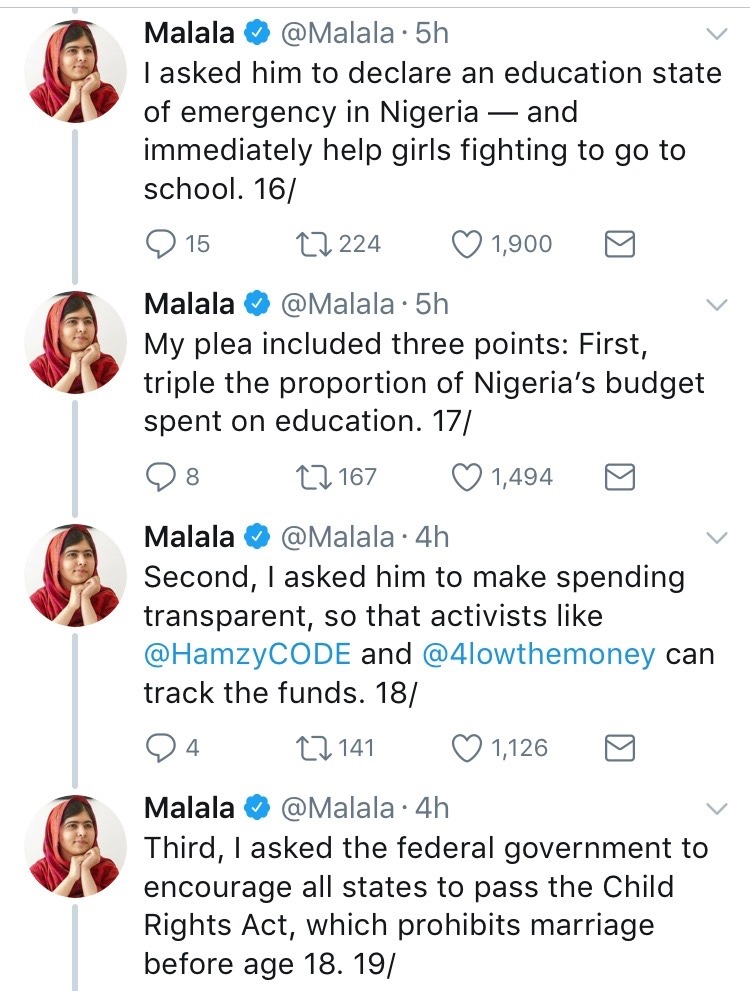 queerafricanboy: weavemama:  Malala really is a class act for standing up against