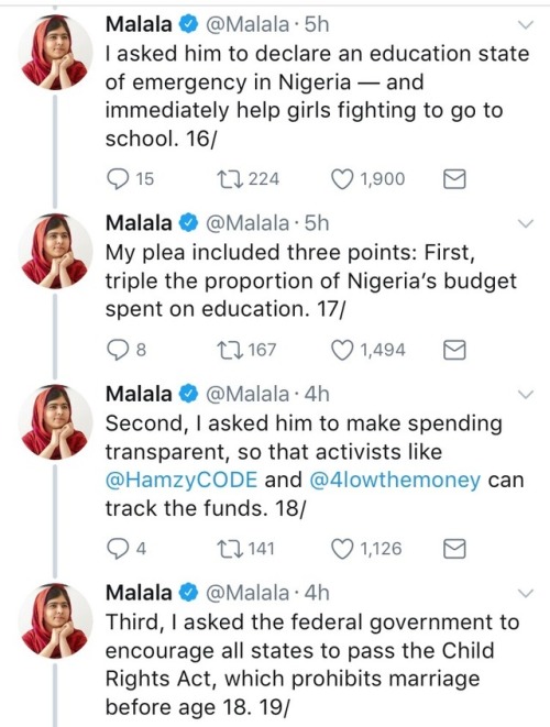 axetoyourface: queerafricanboy: weavemama: Malala really is a class act for standing up against the 