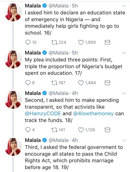 queerafricanboy: weavemama: Malala really is a class act for standing up against the horrors many wo