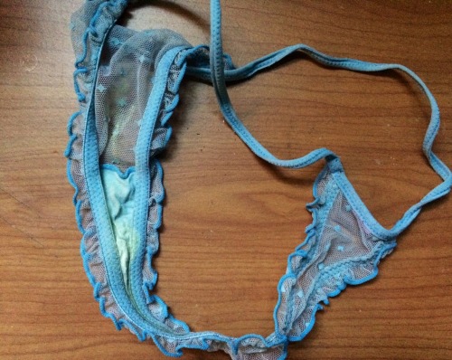 eljjr79: My wife’s pussy stained thong……. Would love to taste those panties