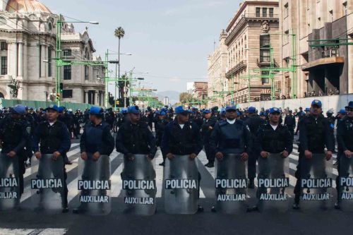 Escenas de protesta ciudadana y reprensión policiaca en las ciudades de México y Oaxac