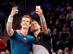 Novak Djokovic And Andy Murray Take Selfies.