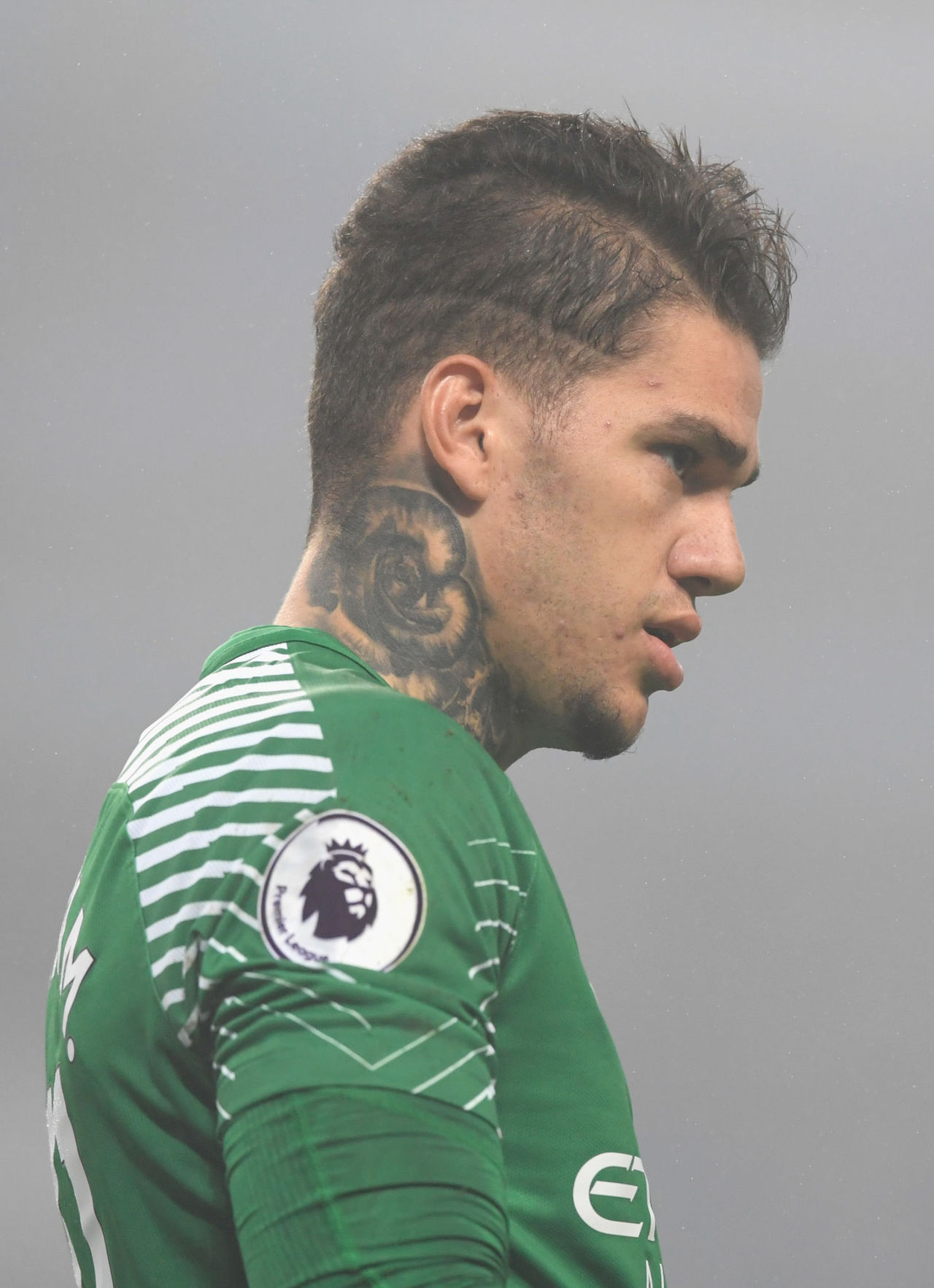 A tattoo is seen on the neck of Ederson of Manchester City during the  News Photo  Getty Images