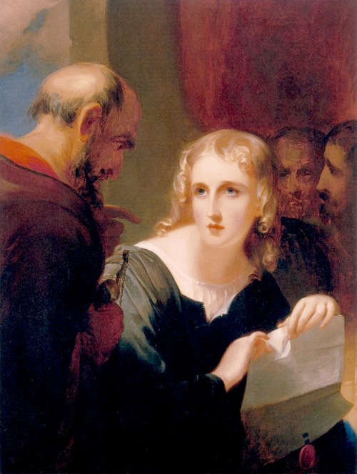 thomas-sully: Portia and Shylock, 1835, Thomas Sully