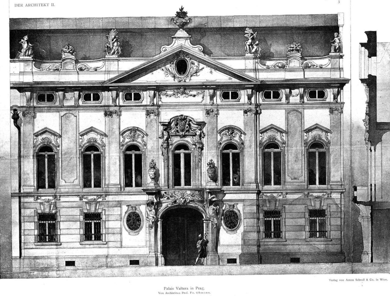 Elevation of the Palais Valtera, Prague