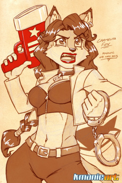 kmanicart:  Sketch 9, Carmelita Fox aka Old