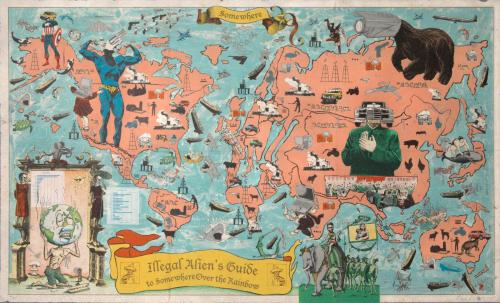  Enrique Chagoya, “Illegal Alien’s Guide to Somewhere Over the Rainbow”, 2010,Lithograph with 