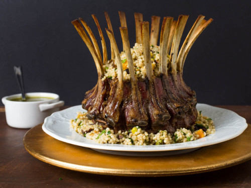foodffs: Crown Roast of Lamb With Couscous Stuffing and Pistachio-Mint Sauce Really nice recipes. Ev