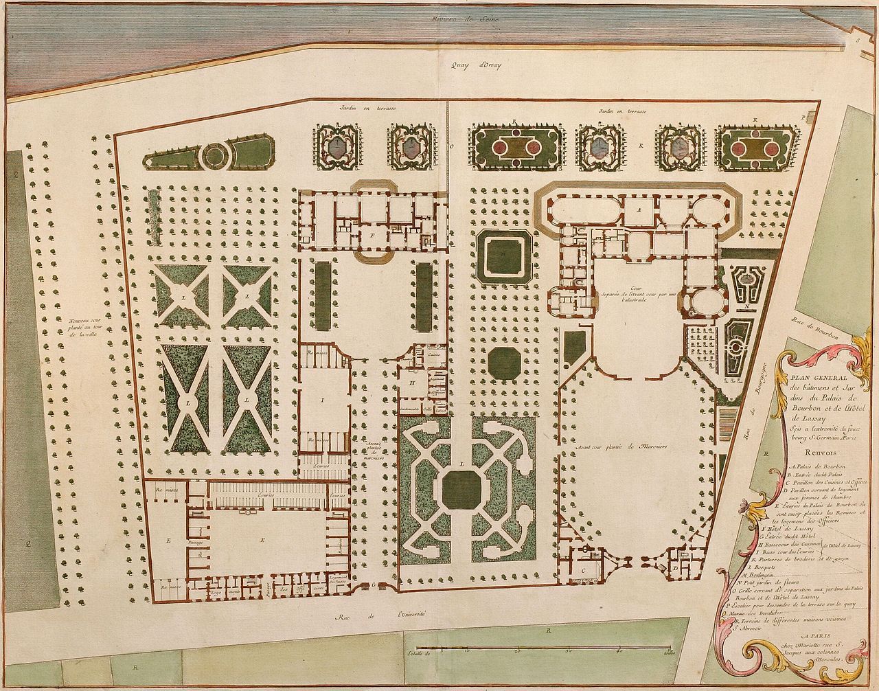 Plans of the Hôtel de Lassay and the Palais Bourbon, Paris