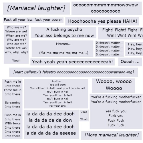 quellfalconer:this is the best collection of legit Muse lyrics I could find.