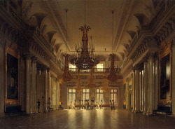 imperial-russia:  Sergei Konstantinovich Zaryanko: Interior of the Winter Palace, The Fieldmarshals Hall 