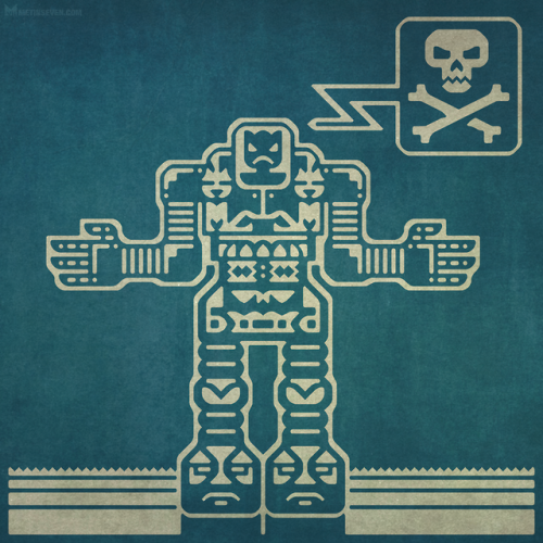 Angry mech — 2D vector graphics style exercise➔ metinseven.nl#vector #2d #graphicdesign #graphics #m