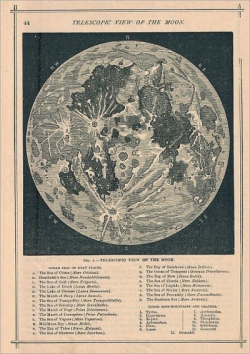 detailedart:The Moon, la Lune • old academic newspaper aesthetic