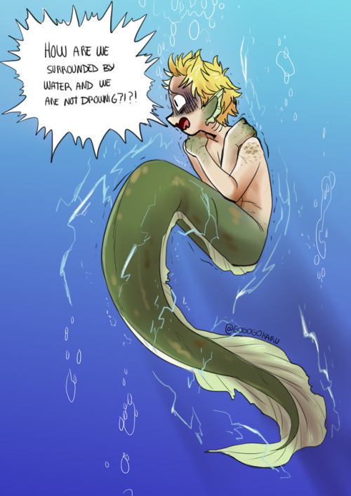 drew butters and tweek as mermaids for #mermay  ((tweek would be an electric eel?))