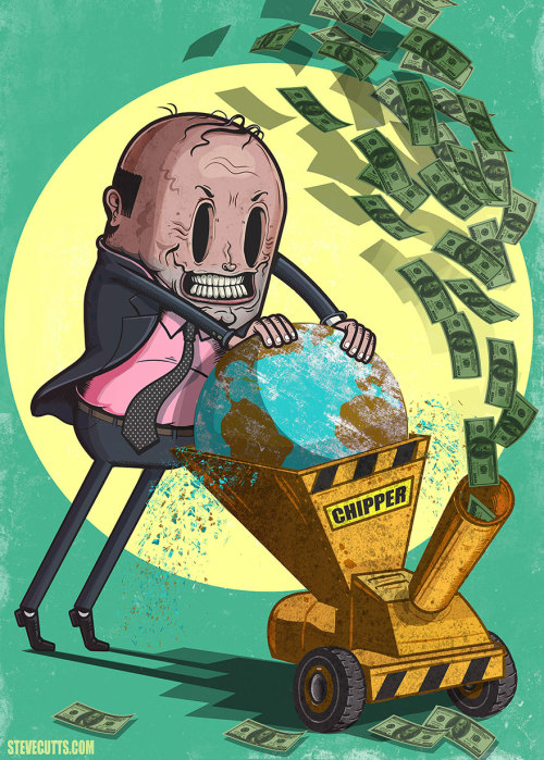 missceemonroe-xo:  lackwhen:  the-awesome-quotes:    The Sad Truth About Today’s World Illustrated By Steve Cutts  True.   Horrifying