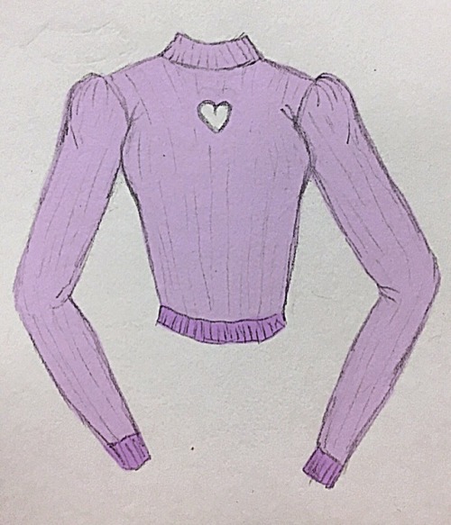 Quick fashion sketches of pastel spring sweater ideas. Style: mild ribbing, stretch knit, cropped sl