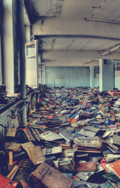 Abandoned library, Russia.