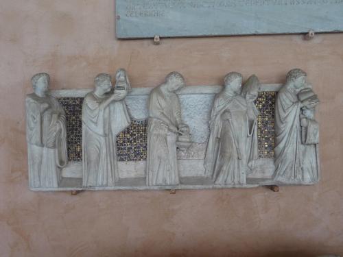 medievalart:A funeral ceremony from 13th or 14th century (San Giovanni in Laterano, cloister courtya