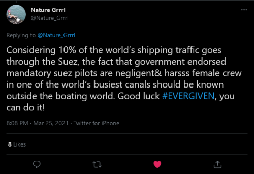 jimtheviking: 1) As a former sailor here’s my hot take on the stuck boat in the Suez. I’m actually i