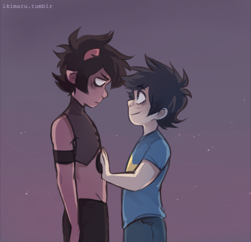 some more of that homeworld Karkat from the AU :^) and John(it’s supposed to mirror Lapis’ story sort of)