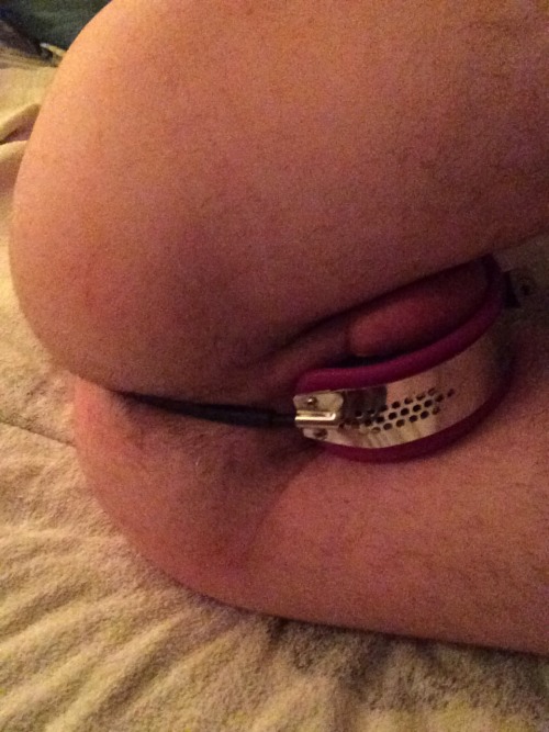 ohmurrr:  Getting ready for bed after a nice hot shower :) Btw, I’m still looking for someone to let me try/lock me in a Holy Trainer chastity device! Read about that here: http://ohmurrr.tumblr.com/post/88512879084/i-want-to-try-a-holy-trainer-chastity-d