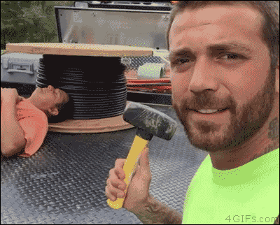 4gifs:  How to wake up a lazy coworker. [video]