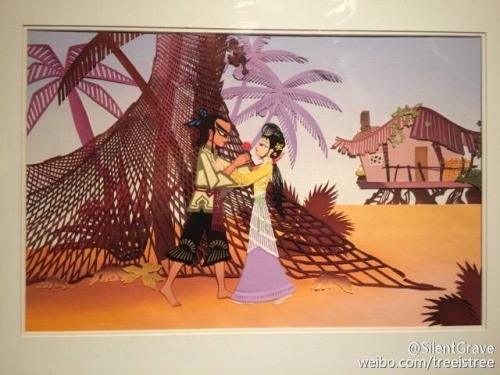 dressesofchina:Papercutting stopmotion animation of a fairy in hanfu The Golden Conch/金色的海螺 is a 19